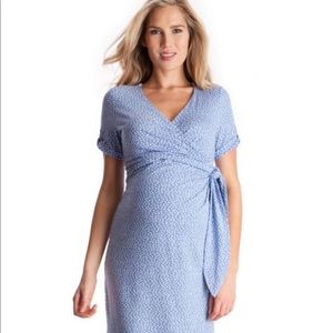 Baby Blue Polka Dot Maternity Dress